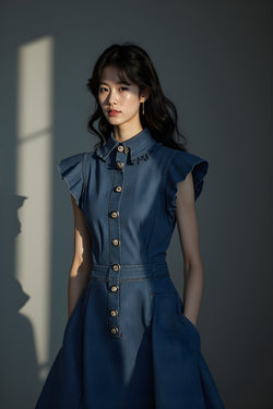 INDIGO ARCHITECT DENIM DRESS