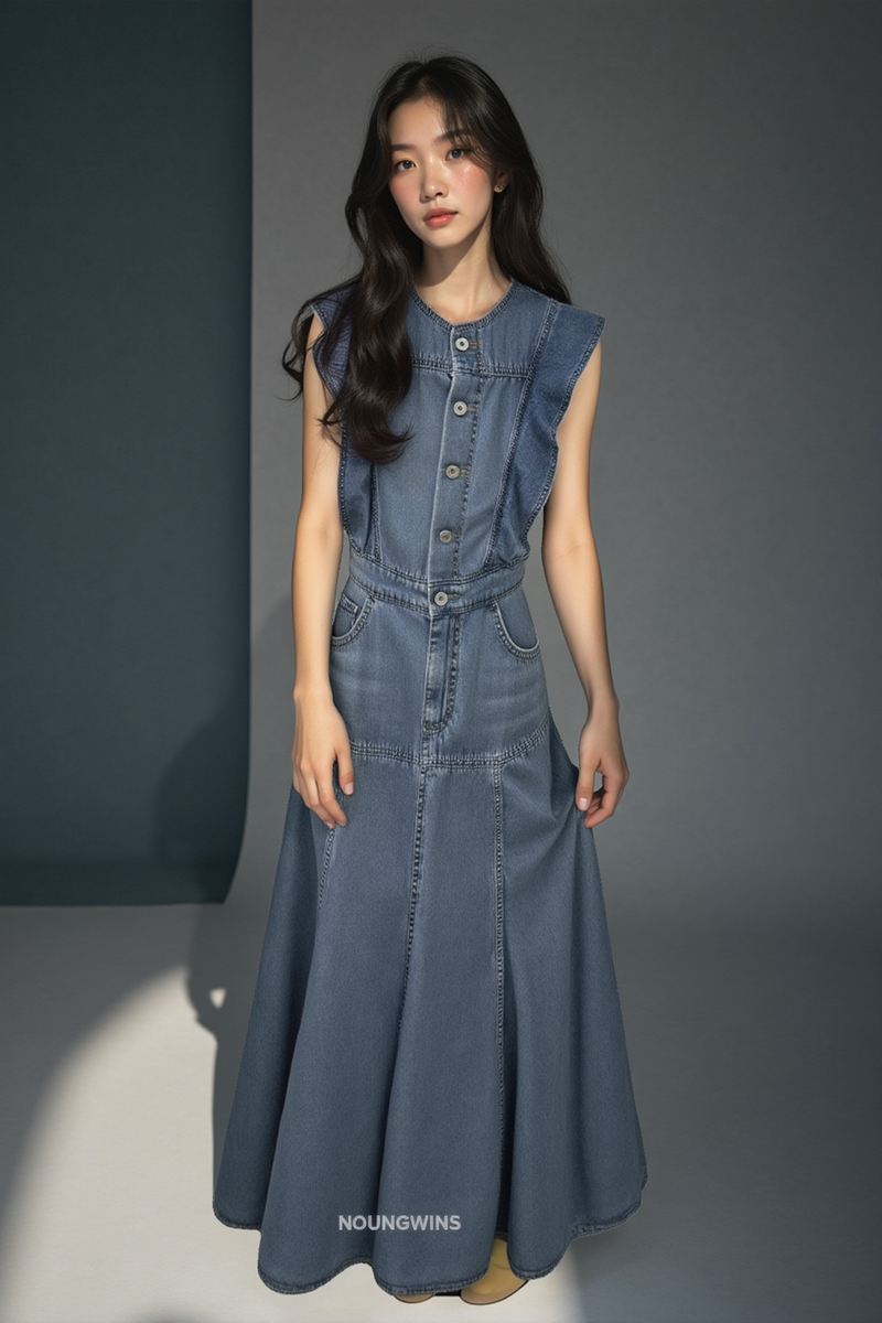 INDIGO ARCHITECT DENIM DRESS