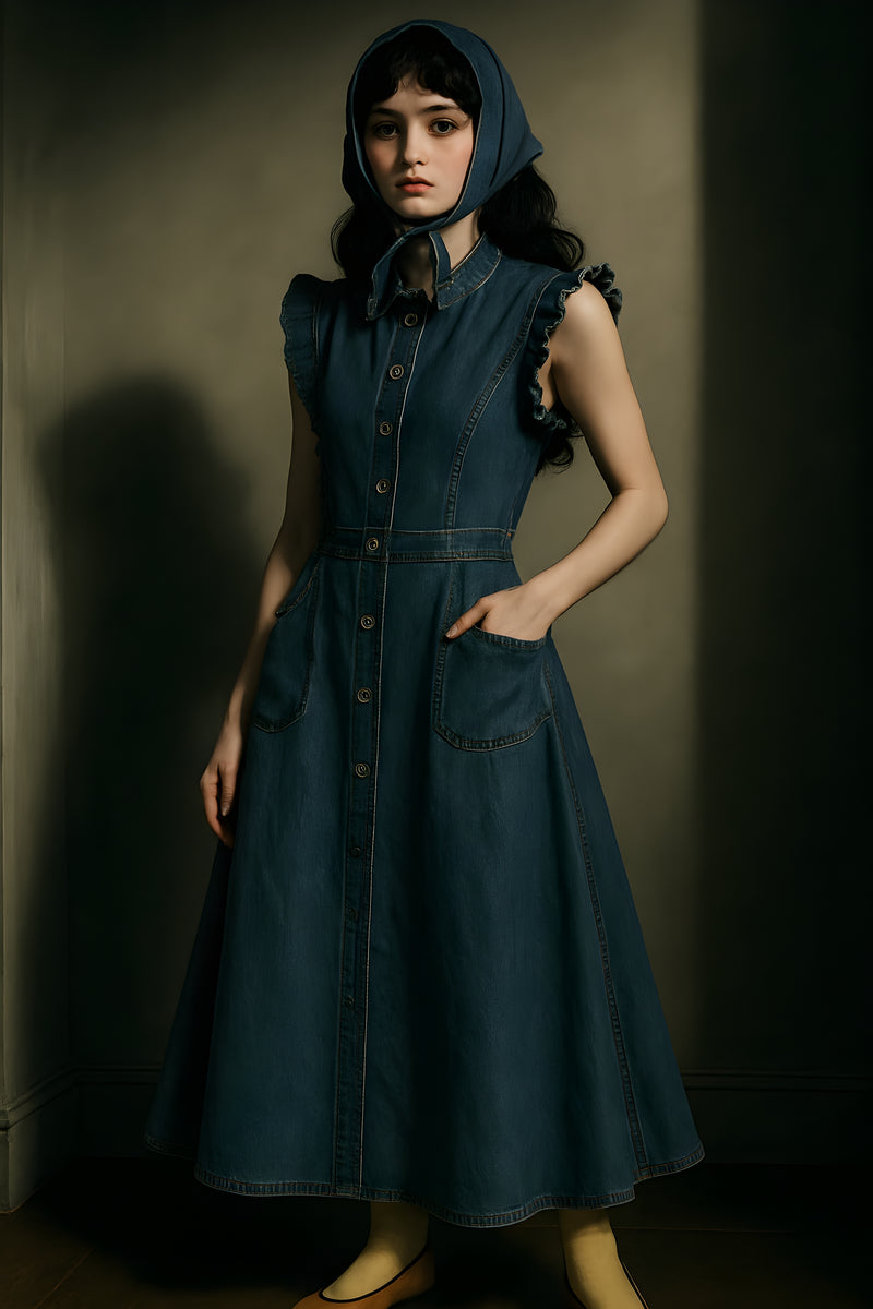 INDIGO ARCHITECT DENIM DRESS