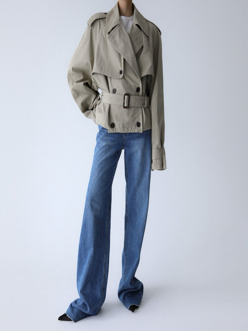 OVERSIZED CROPPED TRENCH COAT