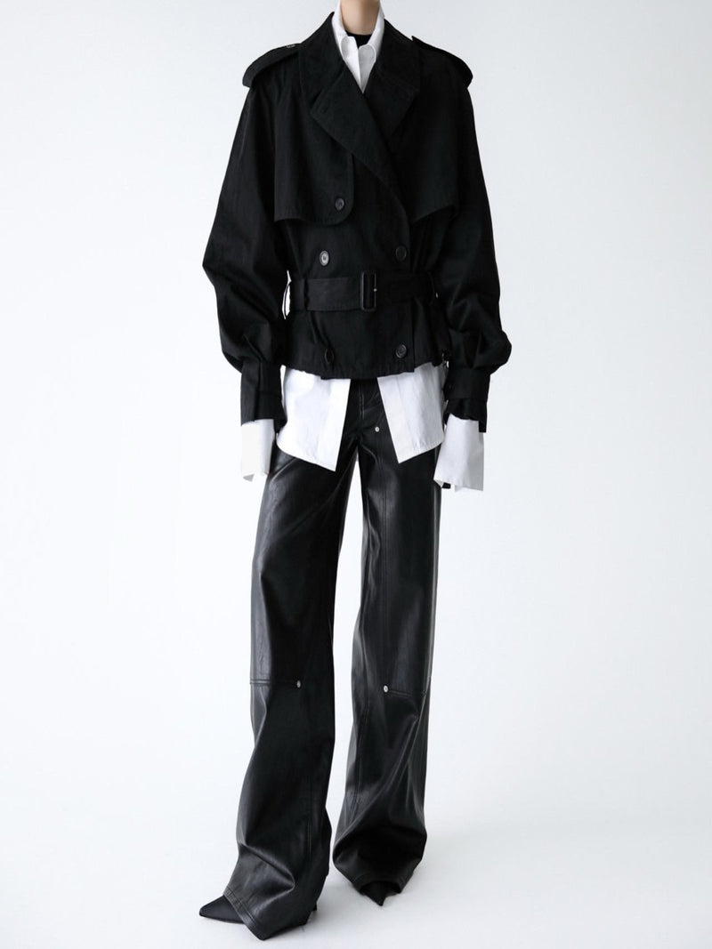 OVERSIZED CROPPED TRENCH COAT