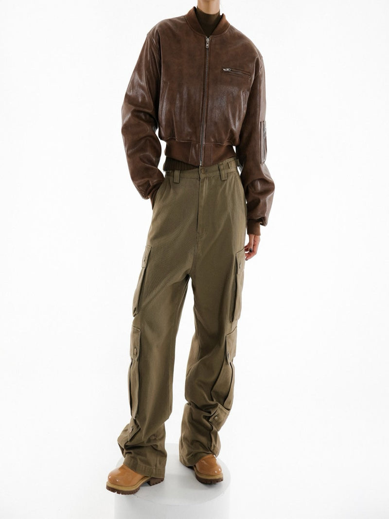 VEGAN LEATHER BOMBER JACKET