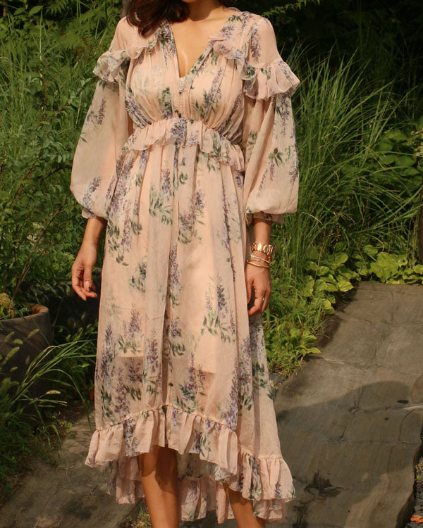 FLORAL CHIFFON GEORGETTE DRESS