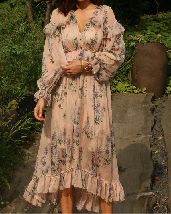 FLORAL CHIFFON GEORGETTE DRESS