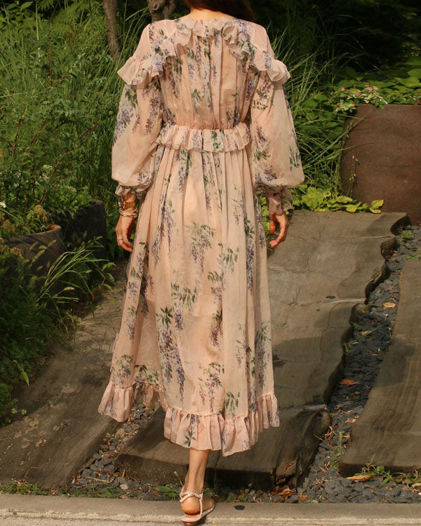 FLORAL CHIFFON GEORGETTE DRESS