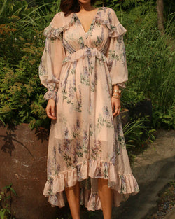 FLORAL CHIFFON GEORGETTE DRESS