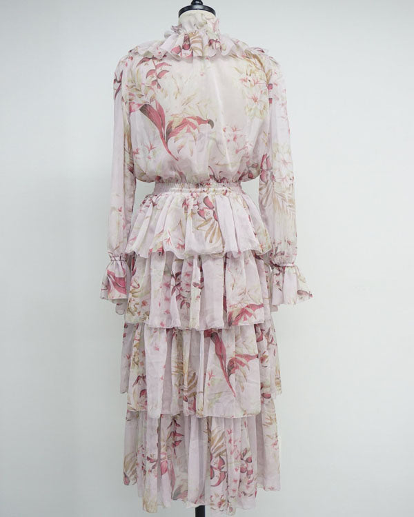 TIERED CHIFFON DRESS