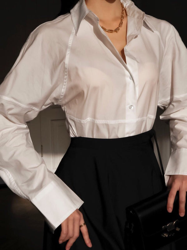 BALLOON SLEEVE BUTTON DOWN SHIRT