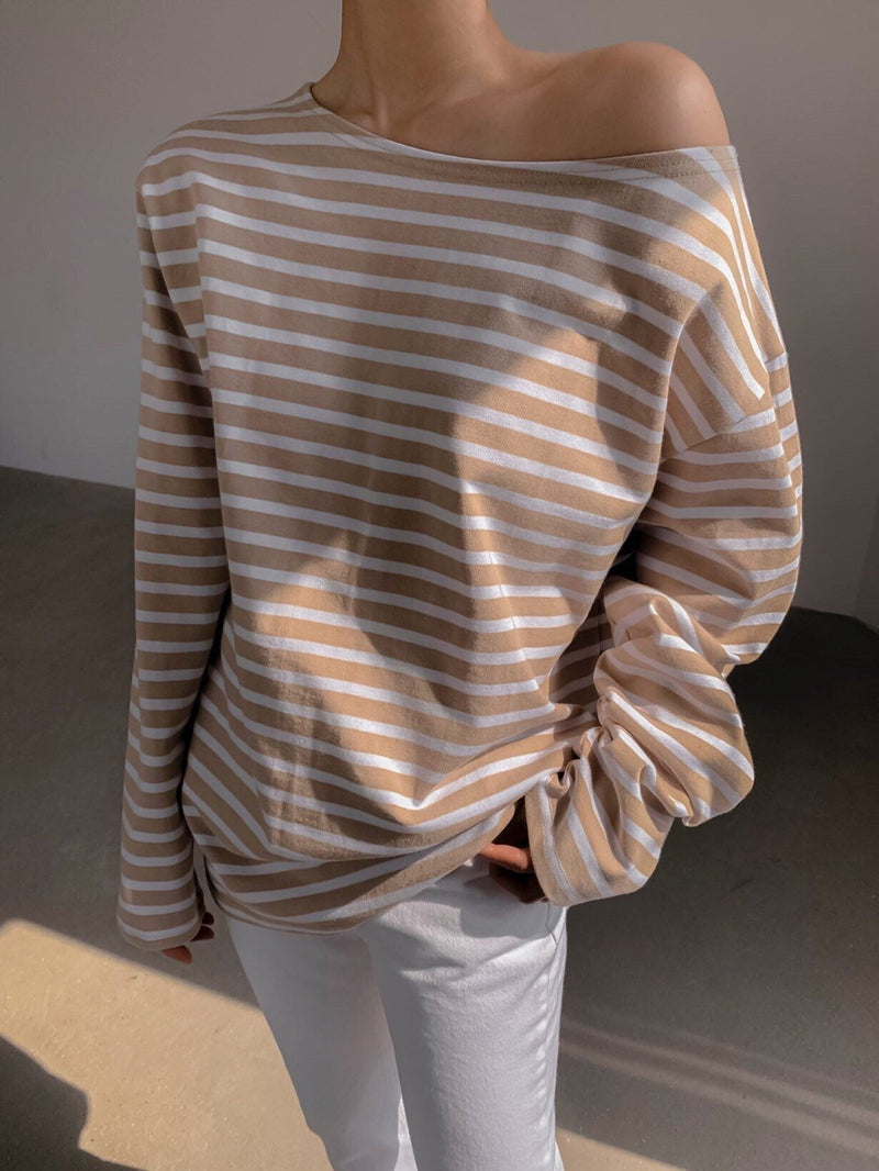 OVERSIZED VIVID STRIPE COTTON T-SHIRT