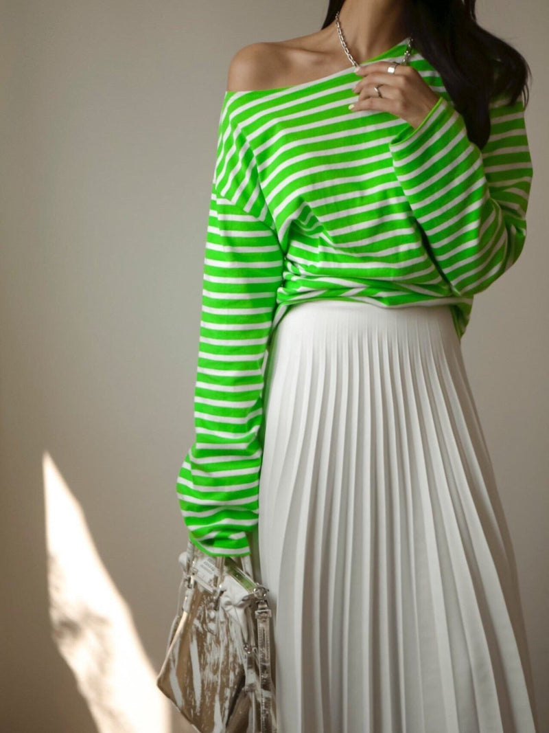 OVERSIZED VIVID STRIPE COTTON T-SHIRT