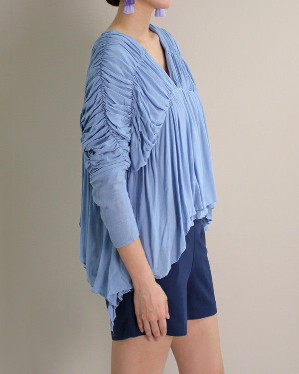 SHIRRED JERSEY TOP