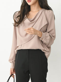 SHAWL COLLAR BLOUSE