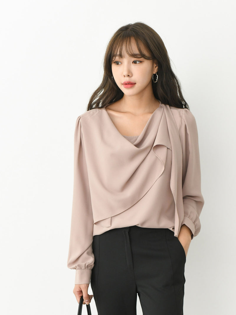 SHAWL COLLAR BLOUSE