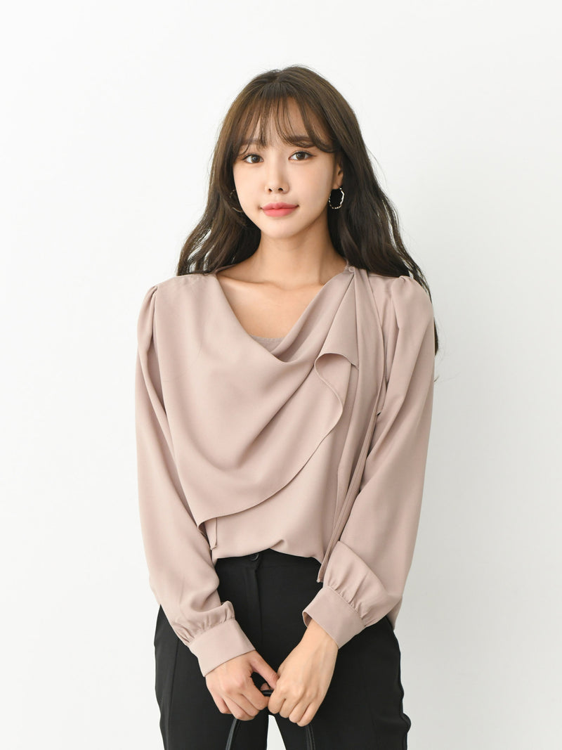 SHAWL COLLAR BLOUSE