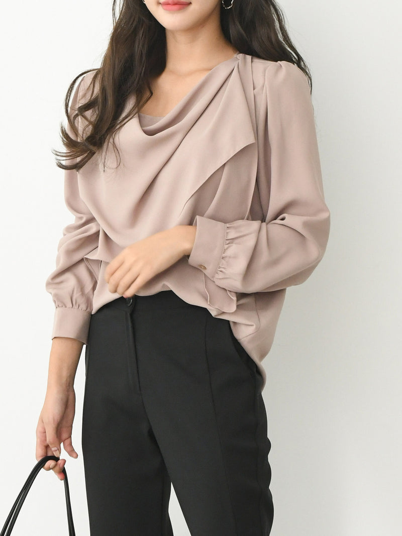 SHAWL COLLAR BLOUSE