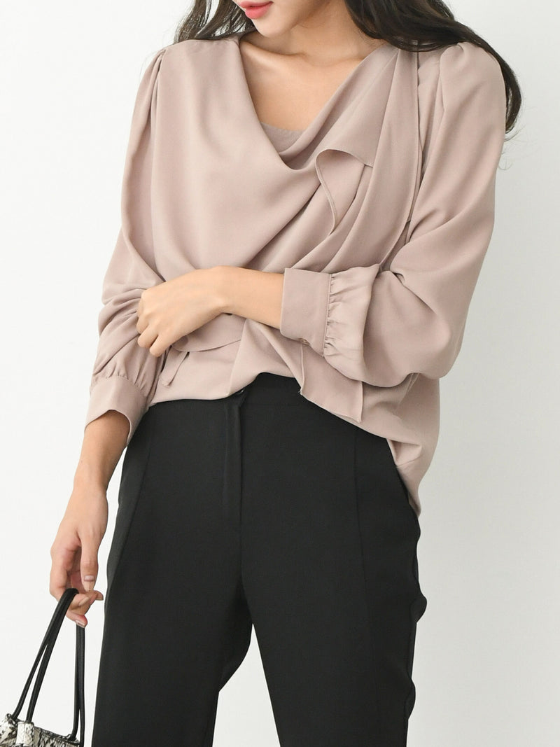 SHAWL COLLAR BLOUSE