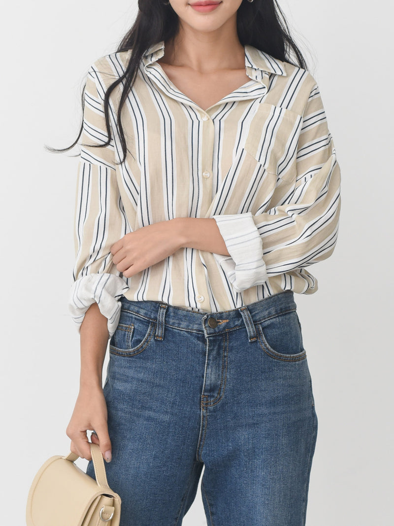 STRIPED LONG SLEEVE SHIRT