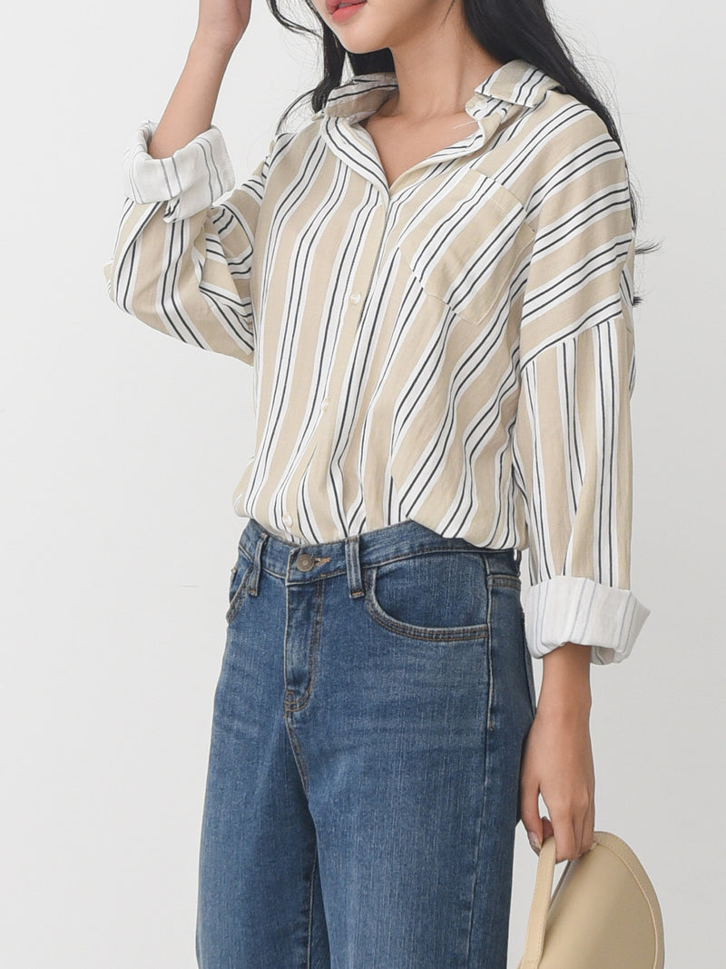 STRIPED LONG SLEEVE SHIRT