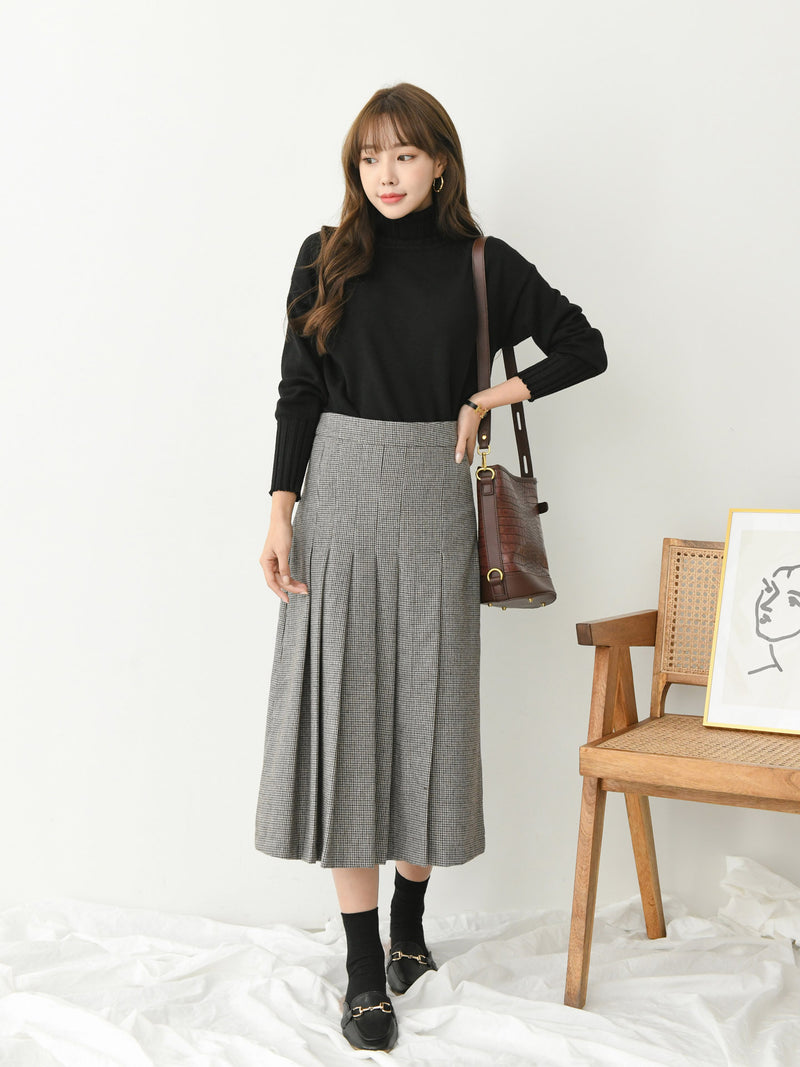 PLEATED WOOL SKIRT