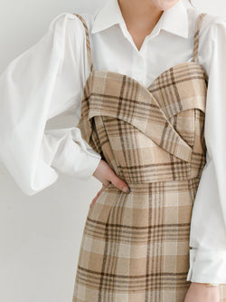 CHECK WOOLEN DRESS