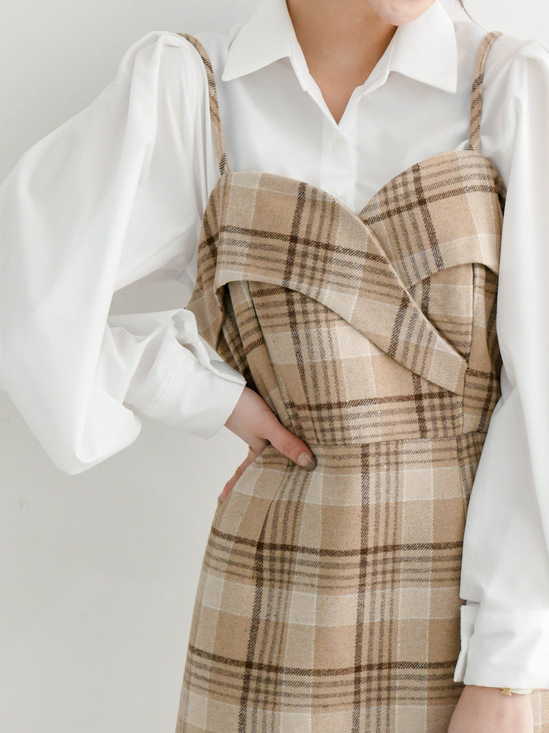 CHECK WOOLEN DRESS
