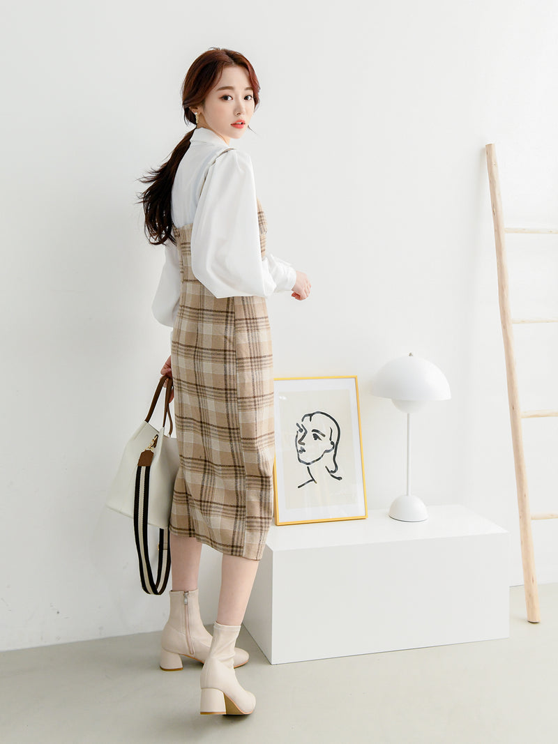 CHECK WOOLEN DRESS
