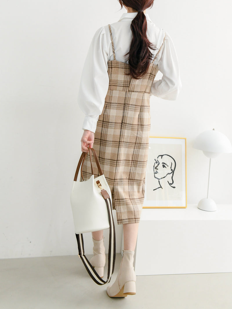 CHECK WOOLEN DRESS