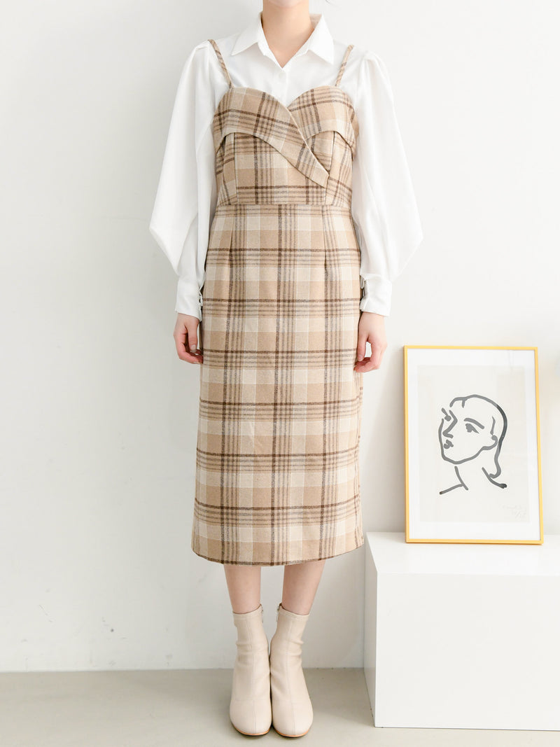 CHECK WOOLEN DRESS