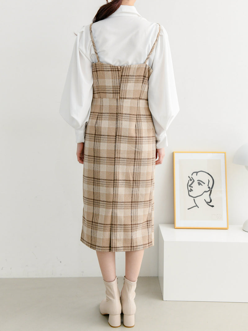 CHECK WOOLEN DRESS