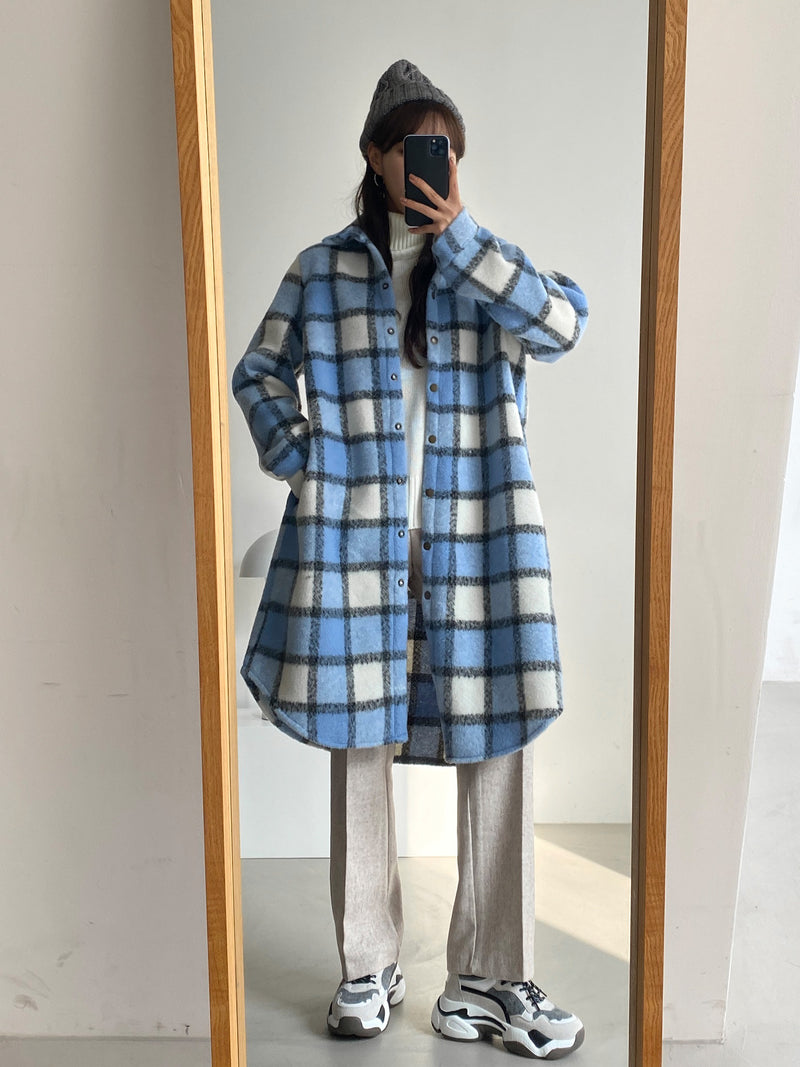 OVERSIZED FLEECE PLAID SHIRT