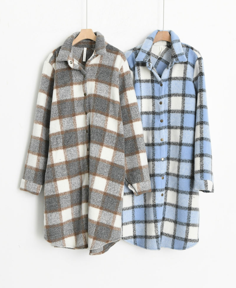 OVERSIZED FLEECE PLAID SHIRT