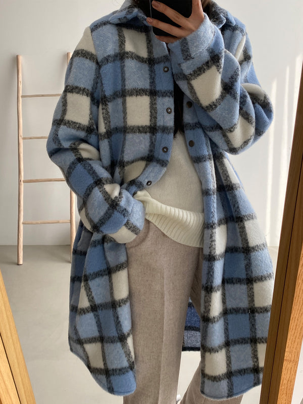 OVERSIZED FLEECE PLAID SHIRT