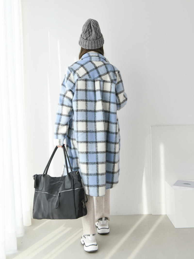 OVERSIZED FLEECE PLAID SHIRT