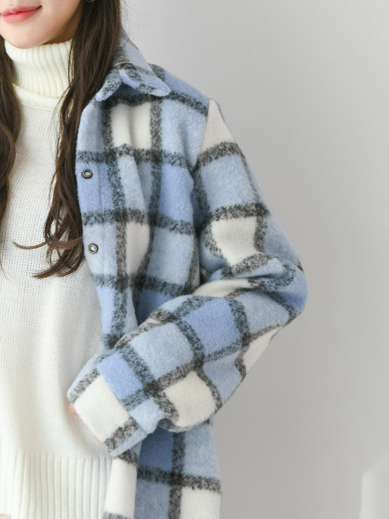 OVERSIZED FLEECE PLAID SHIRT