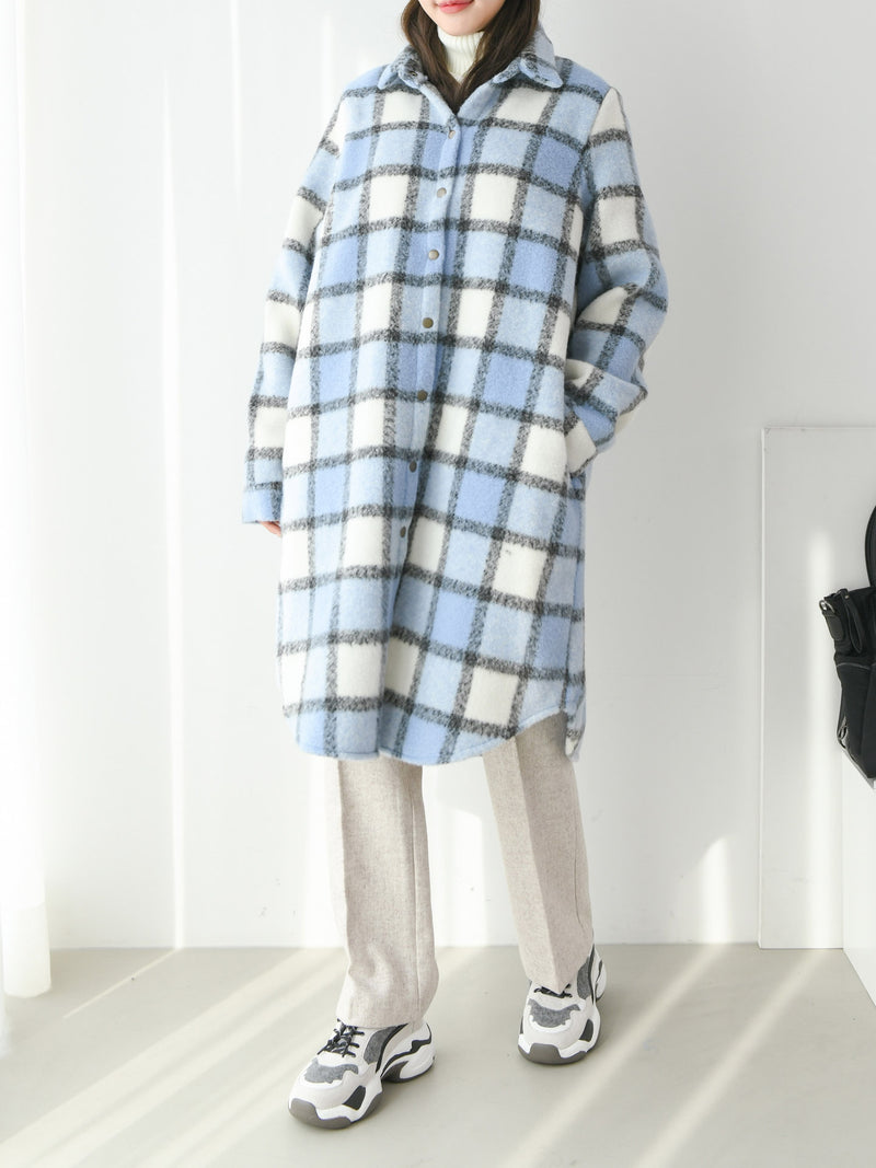 OVERSIZED FLEECE PLAID SHIRT