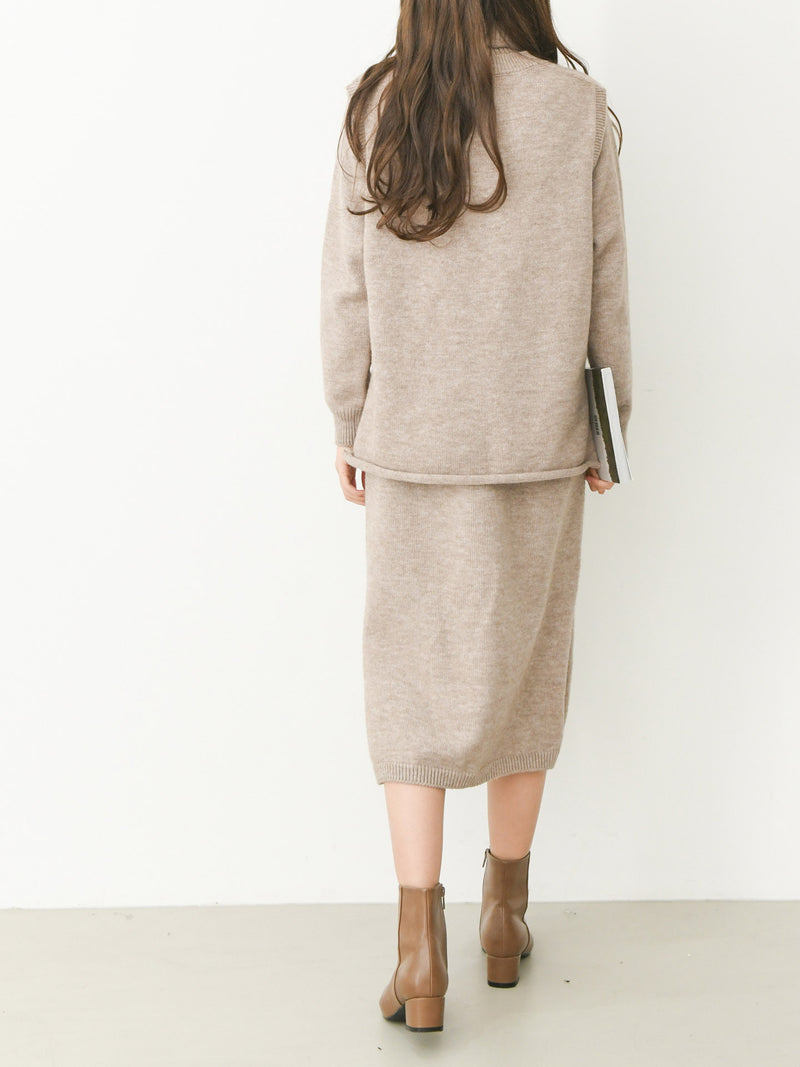 TURTLENECK DRESS & VEST SET