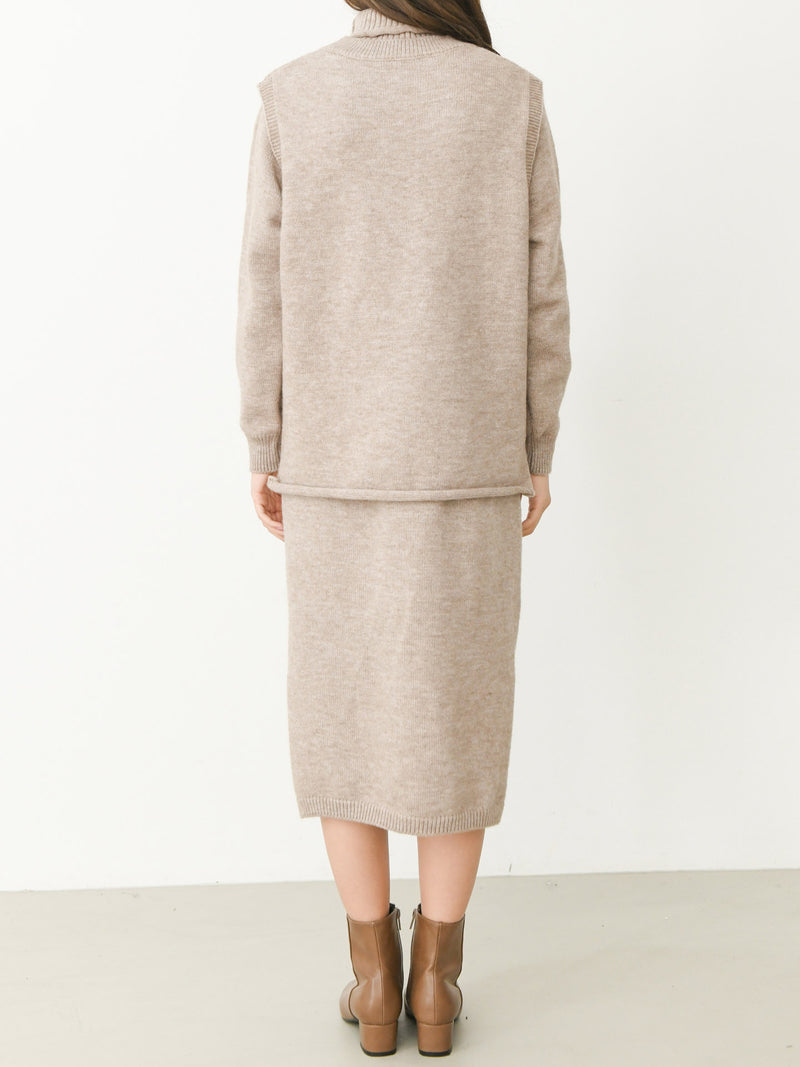 TURTLENECK DRESS & VEST SET