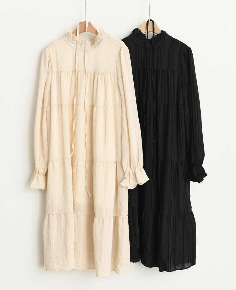 LONG SLEEVE PANEL MIDI DRESS