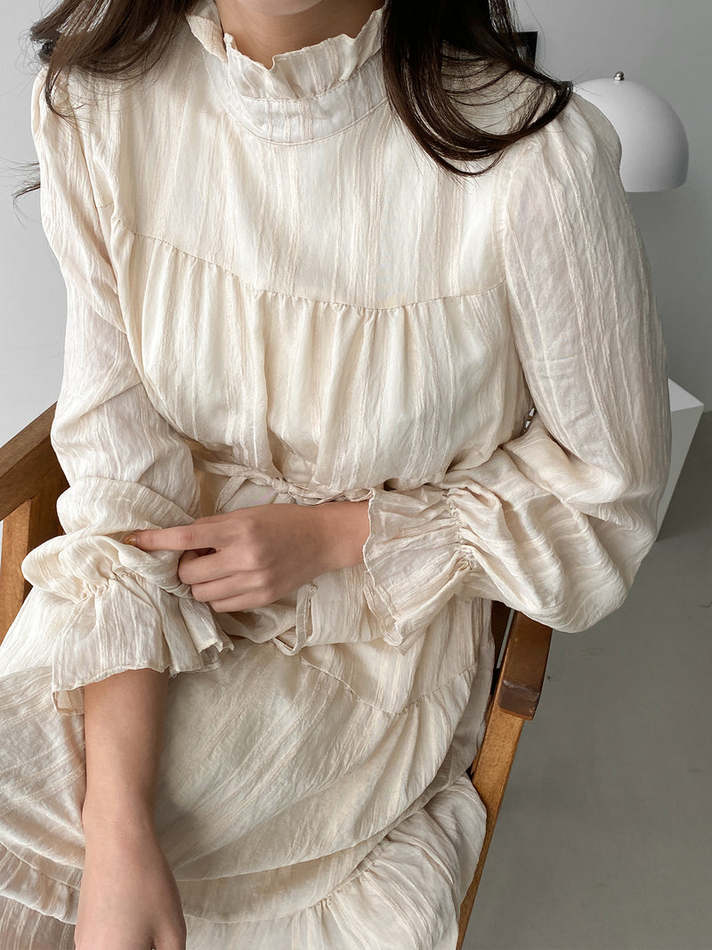 LONG SLEEVE PANEL MIDI DRESS