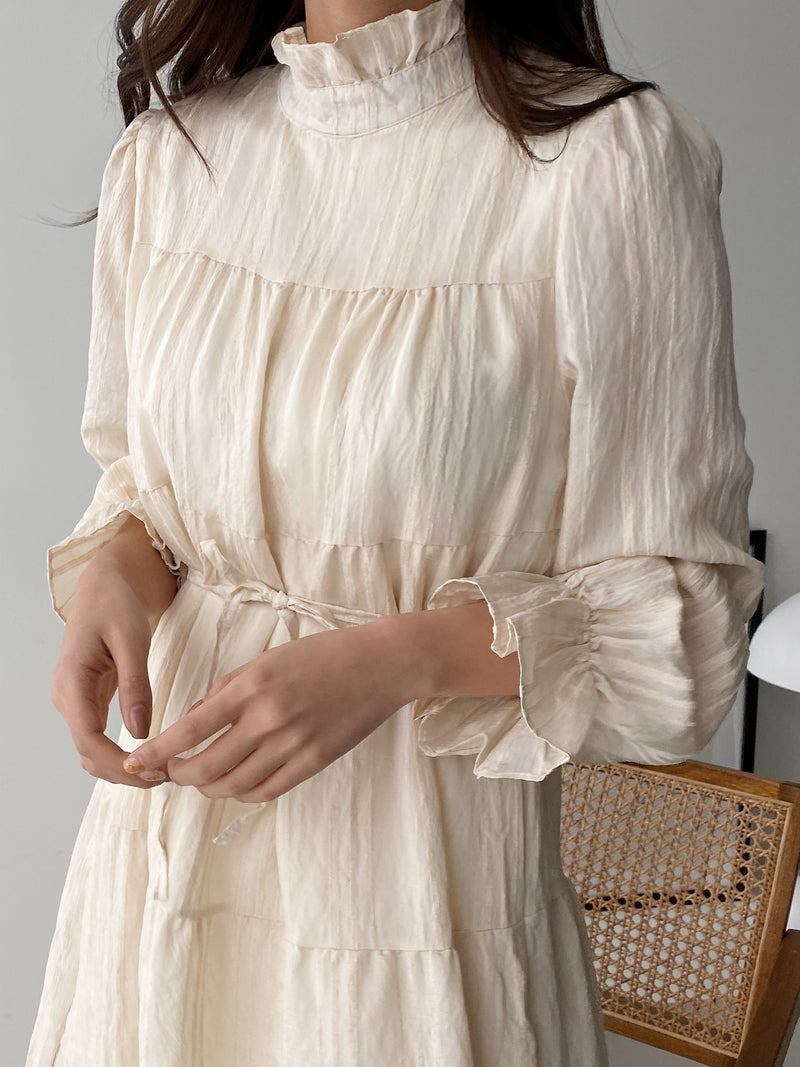 LONG SLEEVE PANEL MIDI DRESS