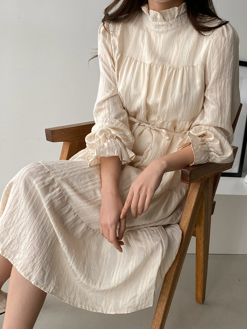 LONG SLEEVE PANEL MIDI DRESS