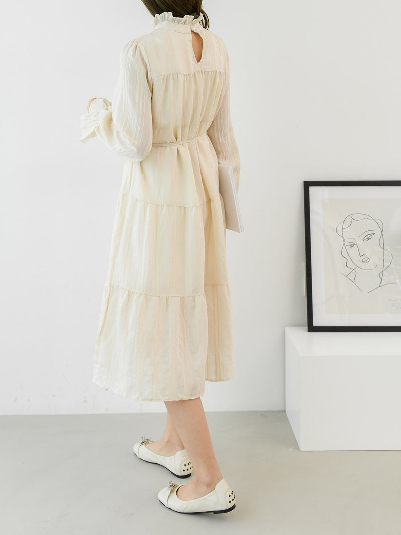 LONG SLEEVE PANEL MIDI DRESS