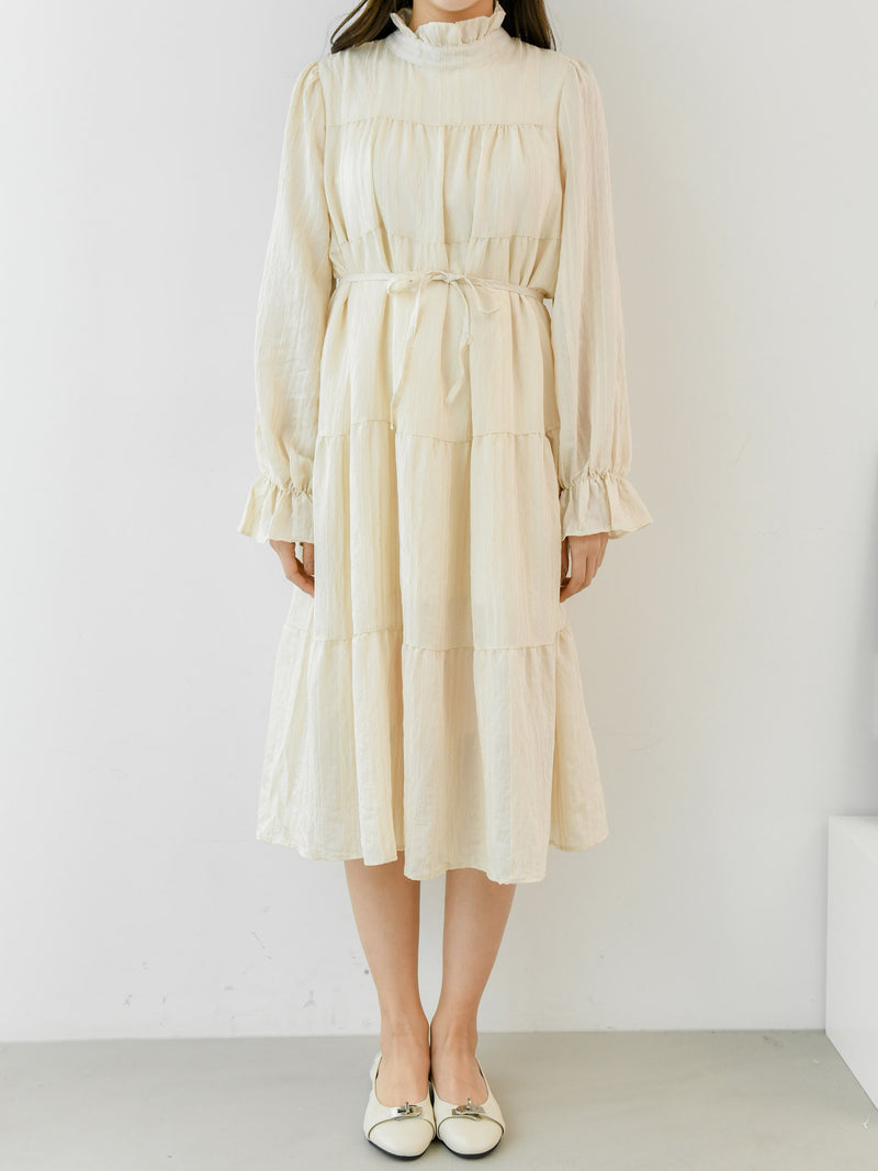 LONG SLEEVE PANEL MIDI DRESS