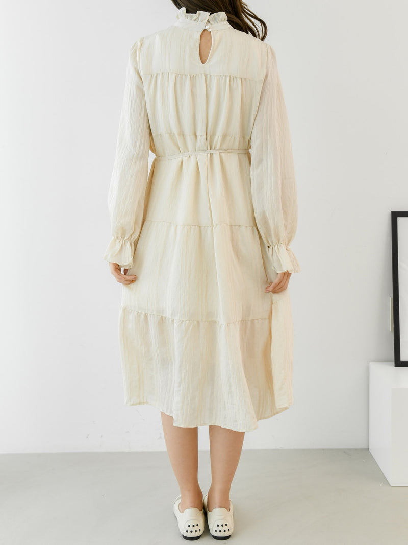 LONG SLEEVE PANEL MIDI DRESS