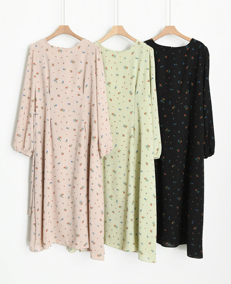 LONG FLORAL TIE BACK DRESS