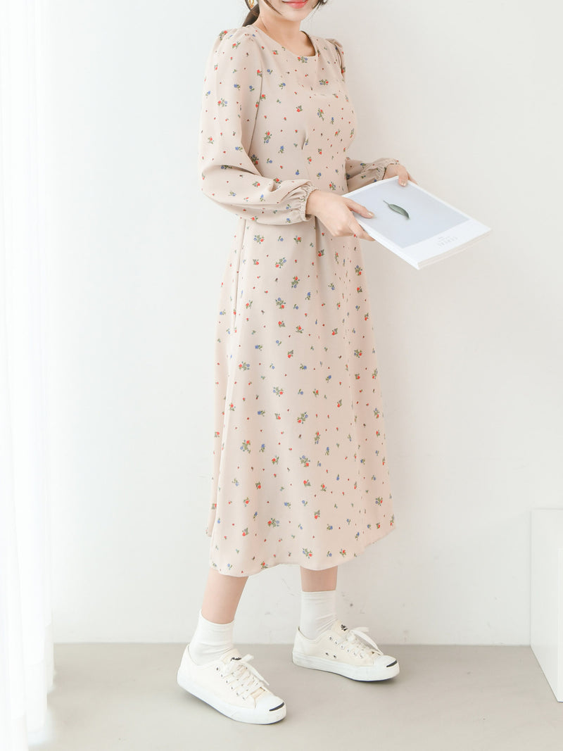 LONG FLORAL TIE BACK DRESS