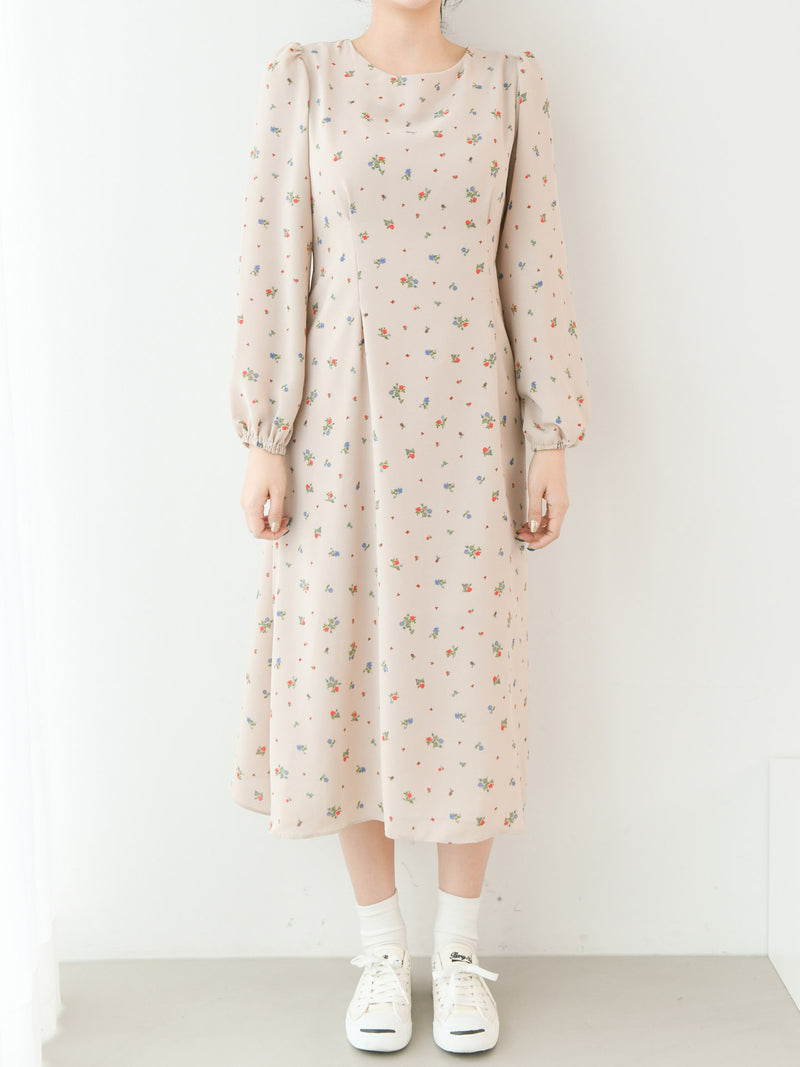 LONG FLORAL TIE BACK DRESS