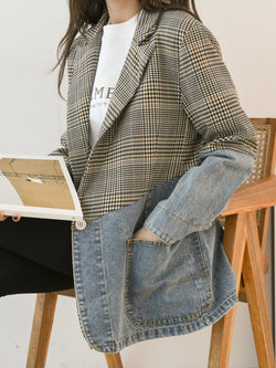 CHECK DENIM JACKET