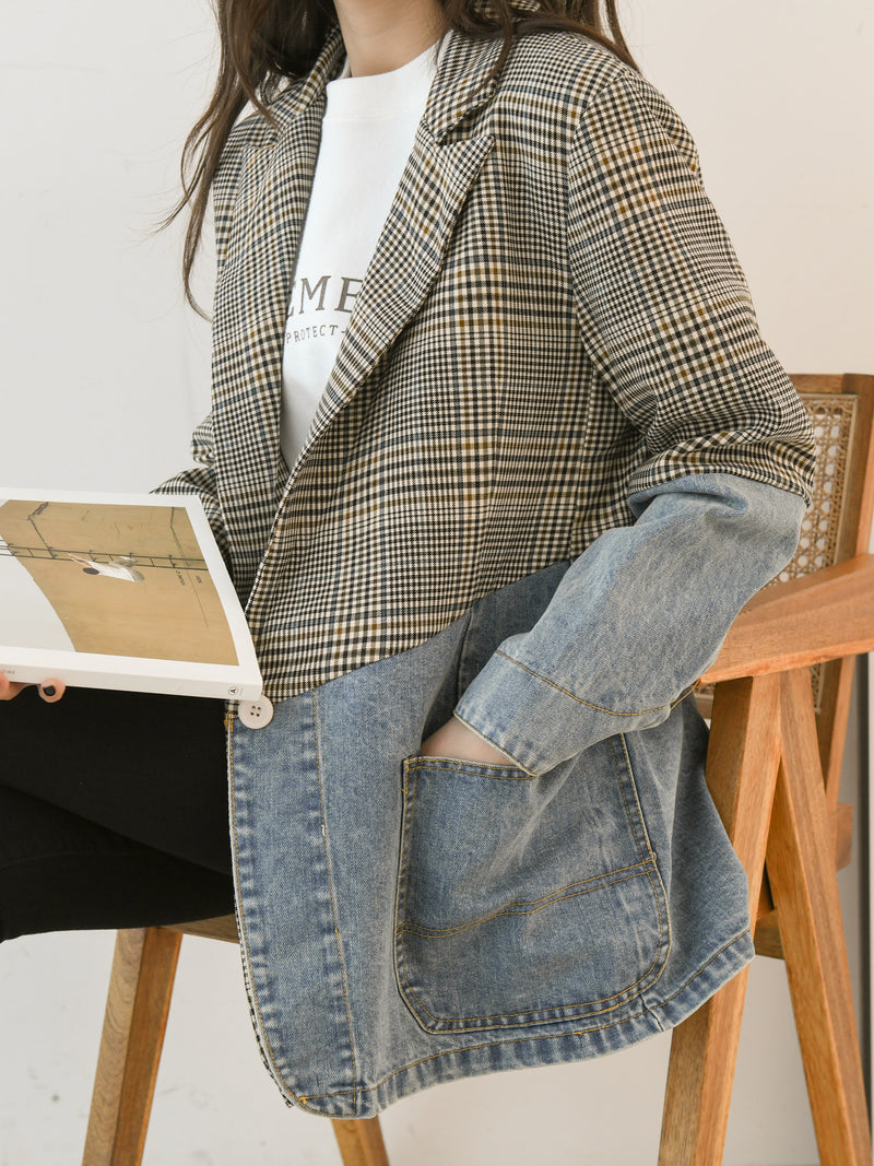 CHECK DENIM JACKET