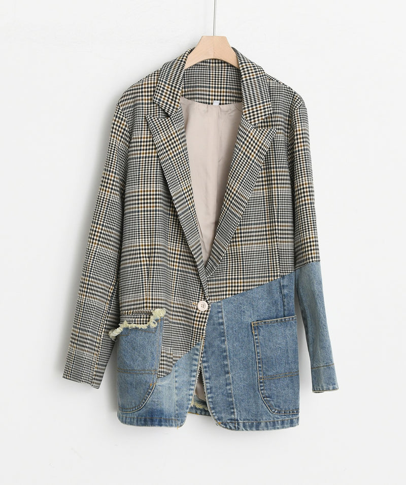 CHECK DENIM JACKET